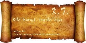 Kákonyi Terézia névjegykártya
